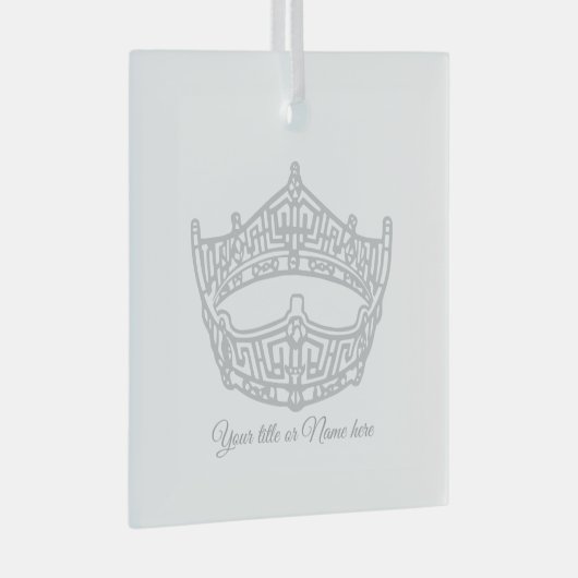Kerst Iconische Amerikaanse Pageant Crown Glas Ornament (Voorkant Rechts)