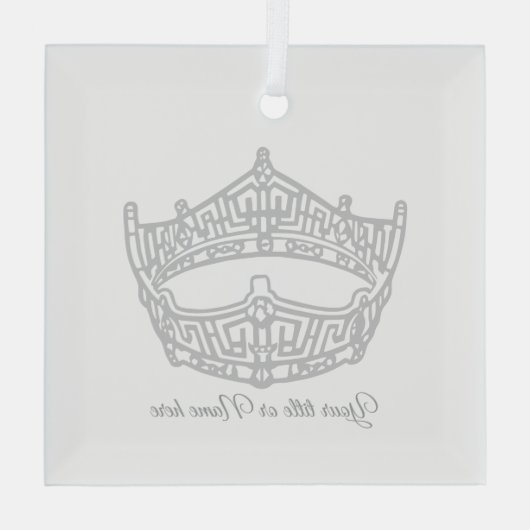 Kerst Iconische Amerikaanse Pageant Crown Glas Ornament (Achterkant)
