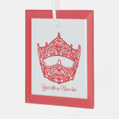 Kerst Iconische Amerikaanse Pageant Crown Glas Ornament (Voorkant links)