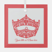 Kerst Iconische Amerikaanse Pageant Crown Glas Ornament (Voorkant)