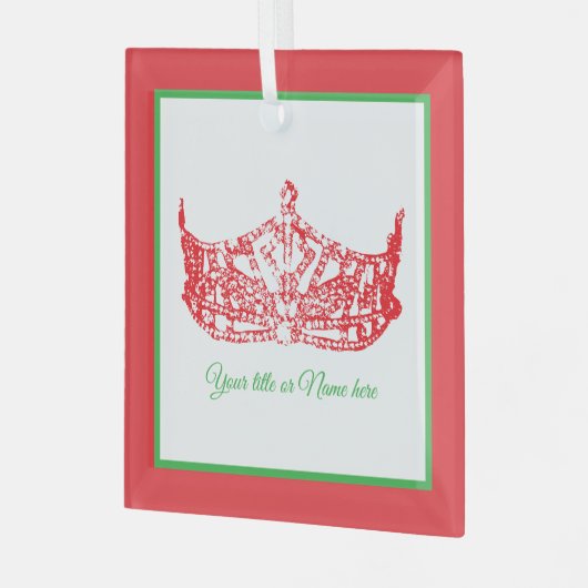 Kerst Iconische Amerikaanse Pageant Crown Glas Ornament (Voorkant links)