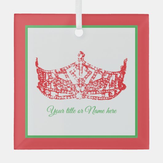 Kerst Iconische Amerikaanse Pageant Crown Glas Ornament (Voorkant)