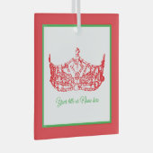 Kerst Iconische Amerikaanse Pageant Crown Glas Ornament (Voorkant Rechts)