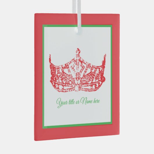 Kerst Iconische Amerikaanse Pageant Crown Glas Ornament (Voorkant Rechts)