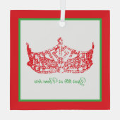 Kerst Iconische Amerikaanse Pageant Crown Glas Ornament (Achterkant)