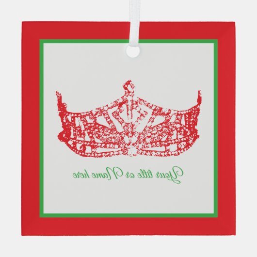 Kerst Iconische Amerikaanse Pageant Crown Glas Ornament (Achterkant)
