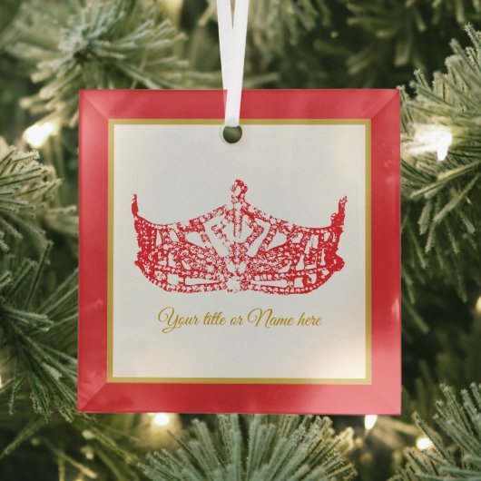 Kerst Iconische Amerikaanse Pageant Crown Glas Ornament (Insitu)
