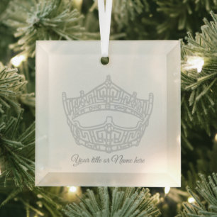 Kerst Iconische Amerikaanse Pageant Kroon Glas Orn Ornament