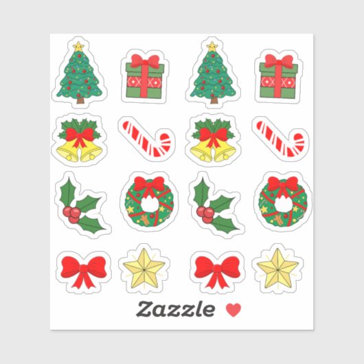 Kerst Icons Vakantiedecoratie X-mas Mini Bujo Sticker (Vel)