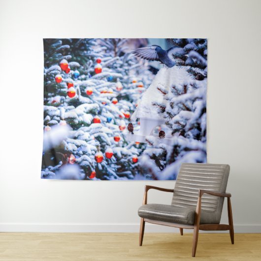 Kerst Idyll indrukwekkend Wandkleed (In Situ (horizontaal))