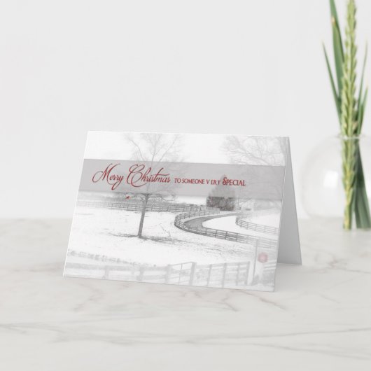 Kerst- Iemand speciaal/paard ranch-winter/sneeuw Feestdagen Kaart (Voorkant)