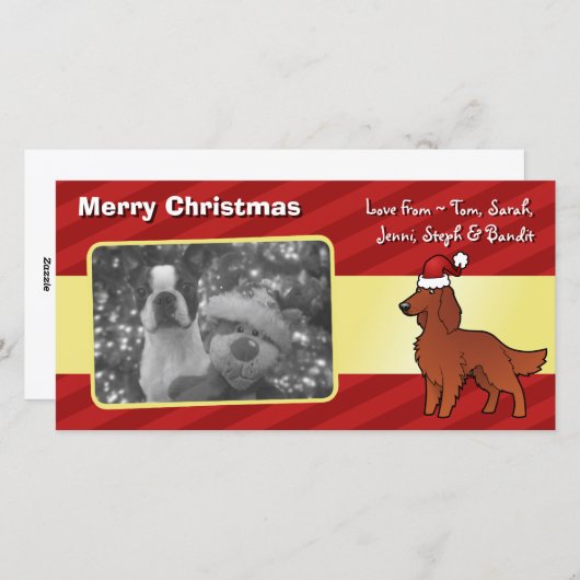 Kerst Iers / Engels / Gordon / R&W Setter Feestdagenkaart (Voorkant / Achterkant)