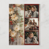 Kerst Ierse Blessing 3 Foto Winter Bloemen Feestdagenkaart (Voorkant)