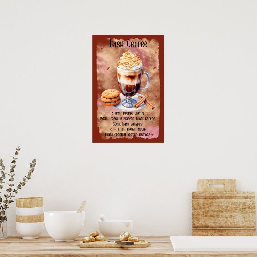Kerst Ierse koffie recept kerst Poster (Keuken)