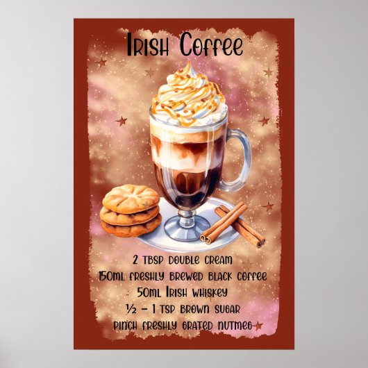 Kerst Ierse koffie recept kerst Poster (Voorkant)
