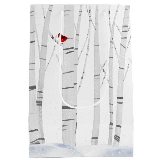 Kerst Ierse Setter met berken Medium Cadeauzakje (Achterkant)