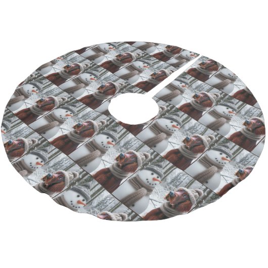 Kerst Ierse Setter met Sneeuwman Kerstboom Rok (Gekanteld)