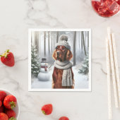Kerst Ierse Setter met Sneeuwman Servet (Insitu)