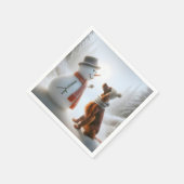 Kerst Ierse Setter met Sneeuwman Servet (Hoek)