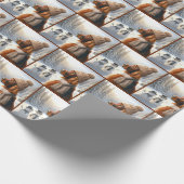 Kerst Ierse Setter met Sneeuwmannen Cadeaupapier (Hoek)