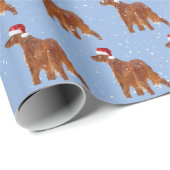 Kerst Ierse Setter Met Sneeuwvlokken Cadeaupapier (Rol Hoek)