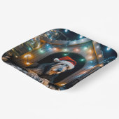 Kerst Ierse Wolfshond in een hondenhok Papieren Bordje (Gebogen)