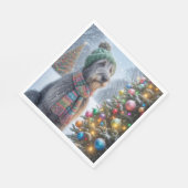 Kerst Ierse Wolfshond met boom Servet (Hoek)