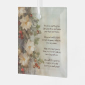 Kerst Ierse zegen |  winterbloem Glas Ornament (Voorkant links)