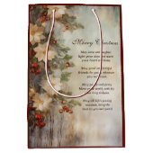 Kerst Ierse zegen |  winterbloemen Medium Cadeauzakje (Voorkant)