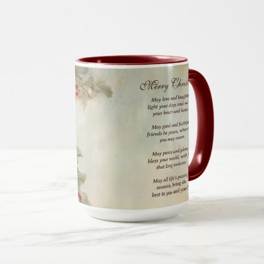 Kerst Ierse zegen |  winterbloemen Mok (Voorkant rechts)