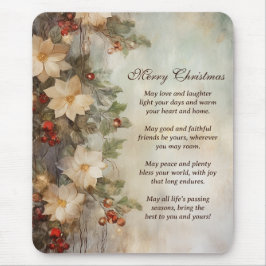 Kerst Ierse zegen |  winterbloemen Muismat