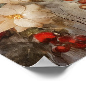 Kerst Ierse zegen |  winterbloemen Poster (Hoek)