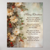 Kerst Ierse zegen |  winterbloemen Poster (Voorkant)