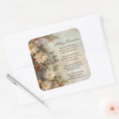 Kerst Ierse zegen | winterbloemen Vierkante Sticker (Envelop)