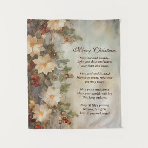Kerst Ierse zegen winterbloemen Wandkleed