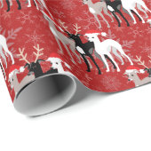 Kerst Iggy Italiaanse Greyhounds in sneeuw Cadeaupapier (Rol Hoek)