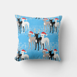 Kerst Iggy Italiaanse Greyhounds in sneeuw Kussen