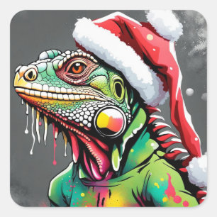 Kerst Iguana Sticker