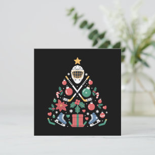 Kerst Ijs Hockey Fan Boom Sportteam Feestdagenkaart