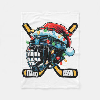 Kerst ijs hockey helm Kerstman Xmas jongens lelijk Fleece Deken