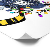 Kerst ijs hockey helm Sint Kerstmis Poster (Hoek)