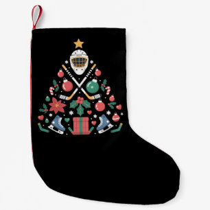 Kerst ijs hockey liefhebber boom sportteam kleine kerstsok