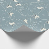 Kerst-ijs schaatsen patroon - kerstcadeaus cadeaupapier (Hoek)