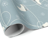Kerst-ijs schaatsen patroon - kerstcadeaus cadeaupapier (Rol Hoek)