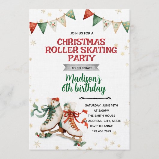 Kerst ijsfeest uitnodiging (Voorkant)