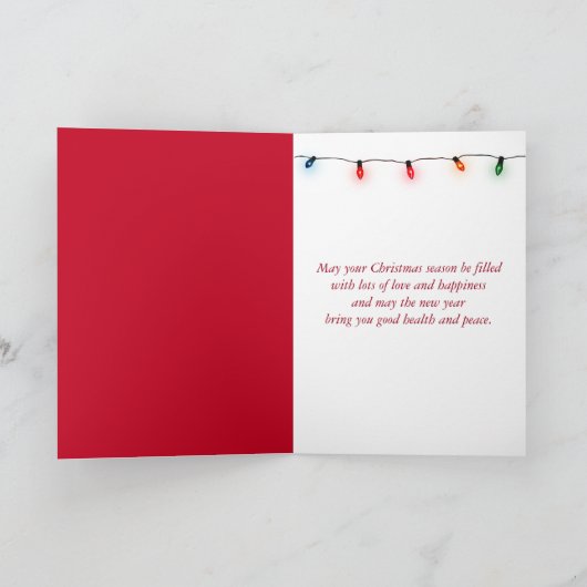 Kerst Ijshart in rode handschoenen Feestdagen Kaart (Binnen)