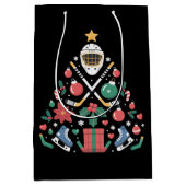 Kerst IJshockey liefhebber Tree Sports Team Medium Cadeauzakje (Voorkant)