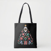 Kerst IJshockey liefhebber Tree Sports Team Tote Bag (Voorkant)