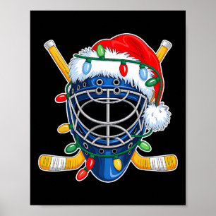 Kerst ijshockeyhelm Sinterklaas Xmas mannen jongen Poster