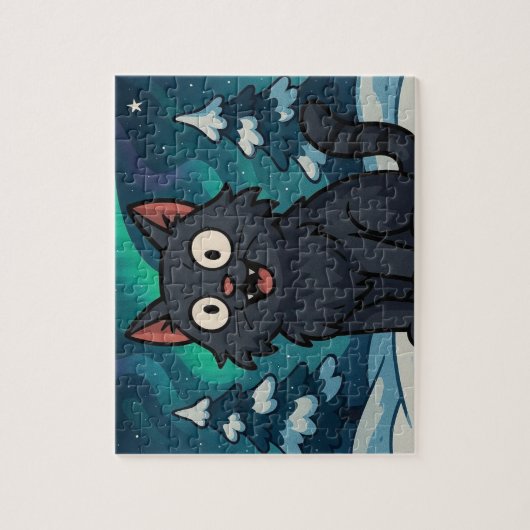 Kerst IJslandse Julkat Legpuzzel (Verticaal)